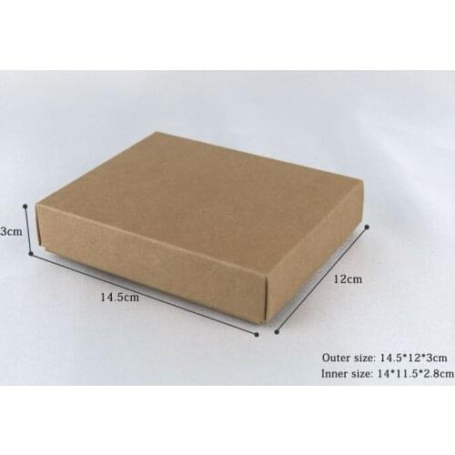 14*12*3cm Brown Kraft Paper Boxes Heaven And Earth Cover Box,Silk scarves book packing Box