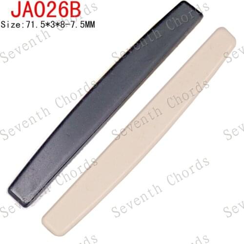 2 Pcs 71.5*3*8-7.5MM Plastic Acoustic Guitar String Bridge Saddle - Black and Lvory-White for choose