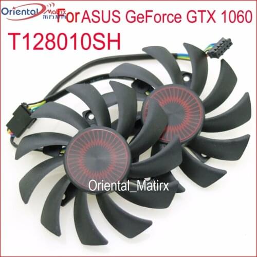 2pcs/lot T128010SH T128010BH DC 12V 0.25A 75mm VGA Fan For ASUS GeForce GTX 1060 GTX1060-03G-SI Graphics Card Fan 5Pin