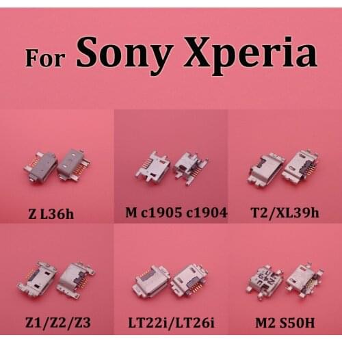 2PCS Micro USB Jack Connector Socket For Sony Xperia Z Z1 L39H Z2 L50W Z3 L55T Compact Z Ultra XL39H Charging Port Charge Socket