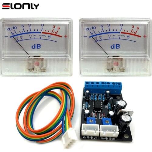 2pcs P-55 VU Meters with 1pcs Driver Board Head Audio DB Level Power Amplifier amp DAC Pre-level Power Sound Pressure Meter