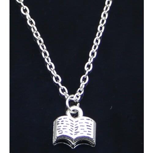20pcs New Fashion Necklace 11mm open Holy Bible book Pendants Short Long Women Men Colar Gift Jewelry Choker
