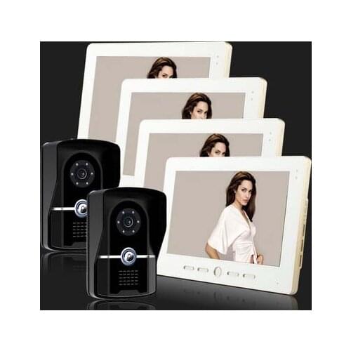 2015 New Intercom System / audio door phone , Luxury 10 inch Video door phone,700 TVLine HD camera ,waterproof cover 2 V 4