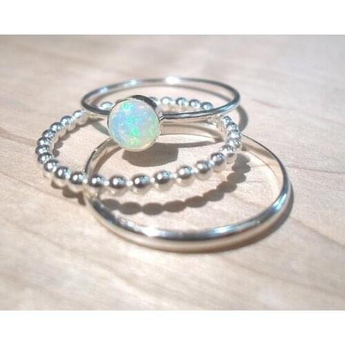 3 PCS Female Elegant Opal Finger Rings Crystal Rings for Girls Mother Engagement Jewelry Mothers Days Gifts