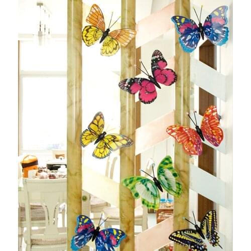 30 cm double layer 3D big butterfly Wall Sticker Home Decor Butterflies wedding festival decoration Magnet Fridge stickers 1 pcs