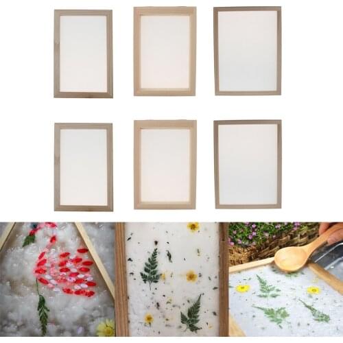 6Sets Ancient Wooden Paper Making Frame Screen 2 In 1 For Handmade Paper Craft