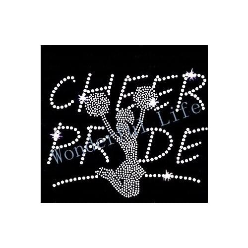Free shipping CHEER PRIDE GIRL IRON ON RHINESTONE TRANSFER