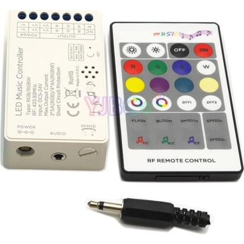 New 24Keys Music LED Controller RGB/RGBW 2 in 1 LED Strip dimmer DC5V 12V 24V RF Remote Control For RGB/RGBW Light Tape