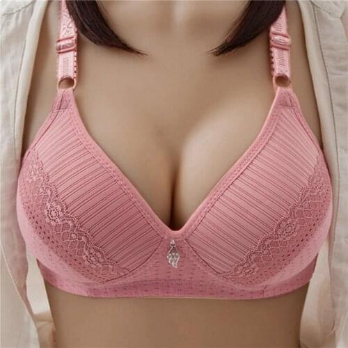 Push Up Womens Bra Non-wired Bra Bamboo Charcoal Retro Comfortable Simple Bra Deep V Adjustable Shoulder Strap Ladies Underwear