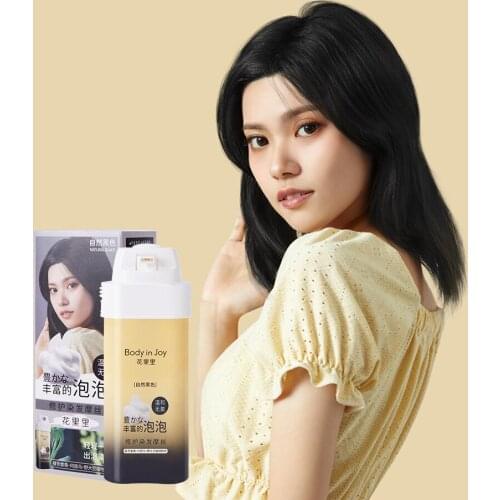 Color Permanent Shampoo Women Natural Hair Dye Shampoo Botanical Extract Bubble Hair Dye Gentle Formula Permanent Hair Coloring