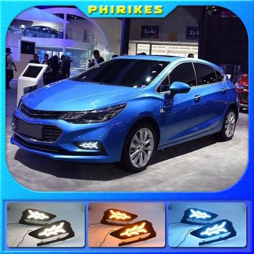 2Pcs DRL For Chevrolet Cruze 2016 2017 2018 Daytime Running Lights fog lamp cover headlight 12V Daylight signal for Chevy