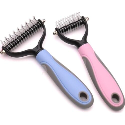 Double Sides Pet Dog Cat Comb Brush Hair Removal Trimmer Cini Furmines Deshedding Grooming Tool For matted Long Hair Curly Pet