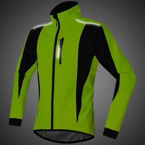 Exclusive! Ironride Men Winter Thermal Cycling Jacket Windproof Waterproof Warm Bike Jacket MTB Bicycle Clothing Reflective