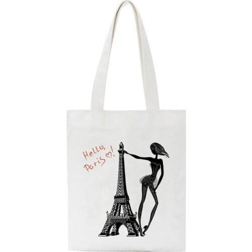 Building Images Cartoon Print Shoulder Canvas Bags Aesthetics Harajuku Handbag Cute Aesthetics Ins Crossbody Bag Women Totes Bag