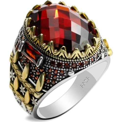 925 Silver Zircon Mens Ring Finger Claw Set Design Jewelry Hip Hop Fashion Trend Punk Turkish Popular Mens Party Jewelry Gift