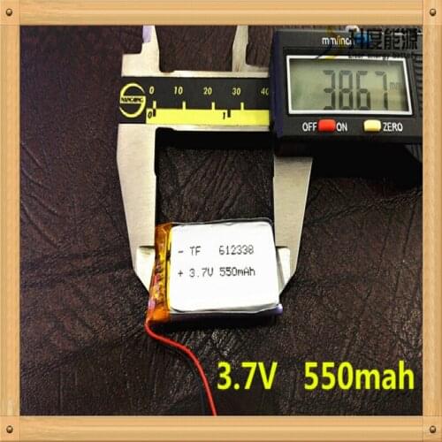 1PCS 612338 3.7V 550mah Lithium polymer Battery With Protection Board For MP3 MP4 MP5 GPS Glass Digital Product Free Shipping