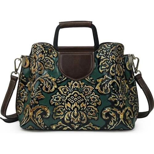 Fashion Genuine Leather Women Flowers Handbags Crossbody Bags For Female Messenger Bags New Ladies Shoulder Bags Party Hand Bags