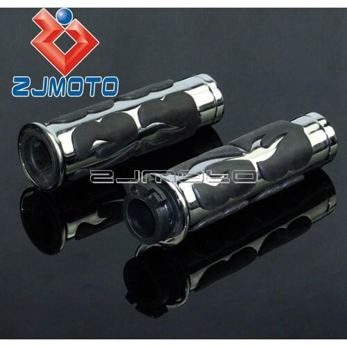 Motorcycle Flame Design 1" Handlebar Hand Grips For Harley Sportster Dyna Softail Grips