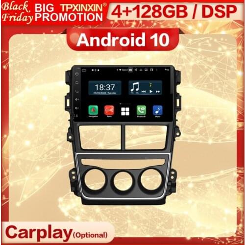 Carplay2 Din Android Multimedia Stereo Receiver For Toyota Vios Yaris 2017 2018 2019 GPS Navi Radio Audio Video Player Head Unit