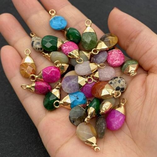 Wholesale Multicolor Drop Shape Pendant Natural Stone for Jewelry Making DIY Handmade Accessories Beaded Decoration Fashion