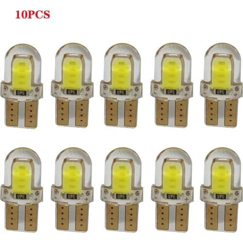 10PCS LED T10 W5W 194 168 W5W COB 8SMD License Light Bulbs Parking Bulb Auto Wedge Clearance Lamp Silica Car Super Bright bulbs