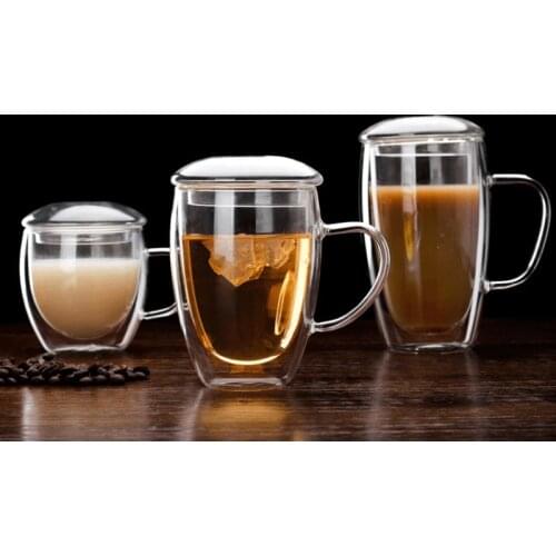 Double Wall Insulated Glasses Espresso Mugs High Temperature Resistant Thick Transparent Glass Cup wine glasses whisky glass