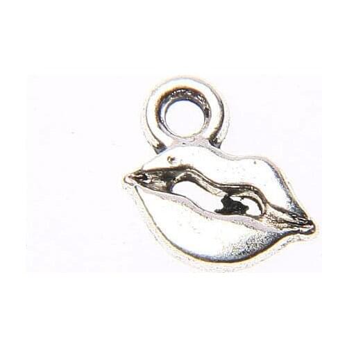 Tibetan silver plated little lip charm pendants 150pcs EF3539