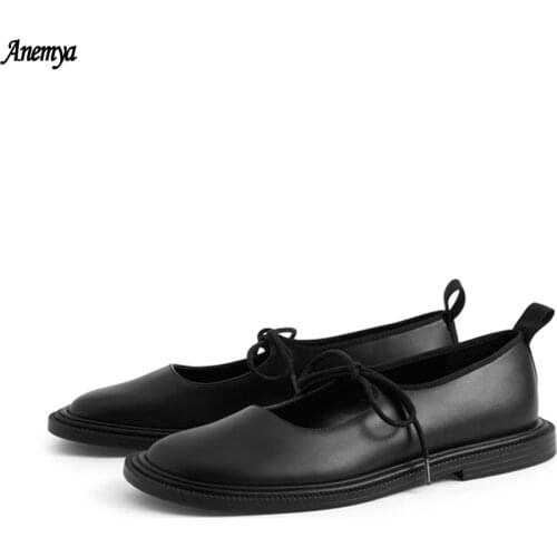 Simplicity Style Elegant Solid Slip On Loafers Womens Spring Shoes Leather Lace Up Woman Flat Shoes Casual White Designer New