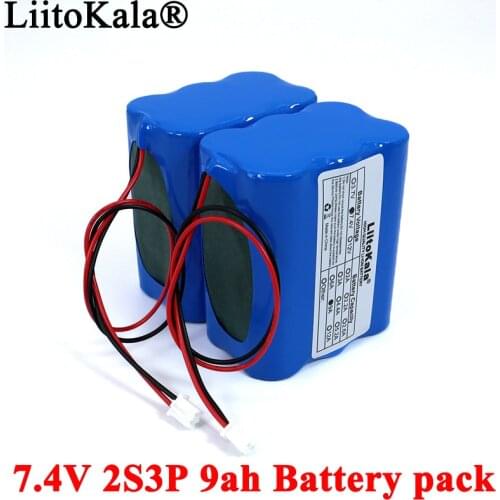 Liitokala 7.4V 18650 Lithium Battery Pack 2S3P 9ah Fishing LED Light Bluetooth Speaker 8.4V Emergency DIY batteries with PCB