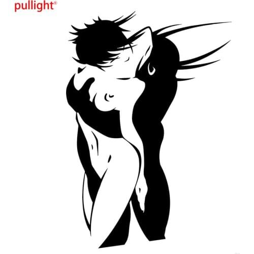 12.5cm*18cm Loving Couple Sexy Beautiful Decor Stickers Vinyl Decals Motorcycle SUVs Bumper Laptop Car Styling