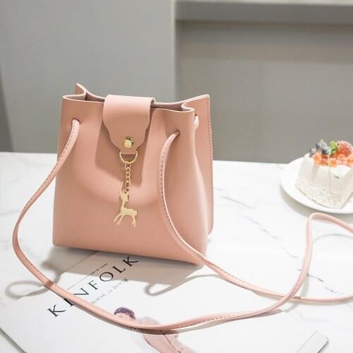 Vintage Small Women Bucket Bag For Handbags Women PU Leather Shoulder Bags Girls Drawstring Messenger Crossbody Bag #30