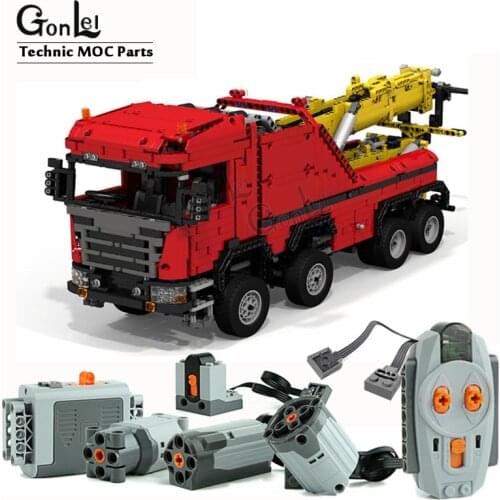 Technic Scania 8x8 Extreme Tow Truck Remote Control Power Function Compatibile for MOC 0583 Building Block Bricks DIY Toys Gifts