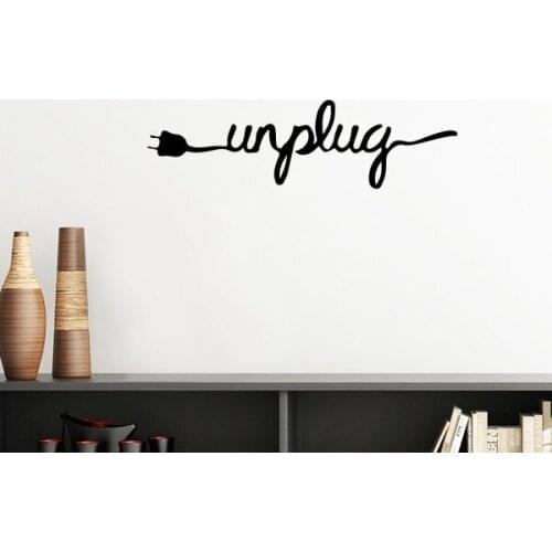 Plug Wire Unplug Funny Creative Design Illustration Pattern Removable Wall Sticker Art Decals Mural DIY Wallpaper for Room Decal