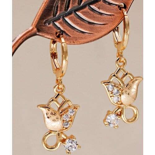 Luxury Bohemian Statement Earrings for Womens earrings Gold dangle Drop flower l Earring Jewelry for Party Wedding Gift