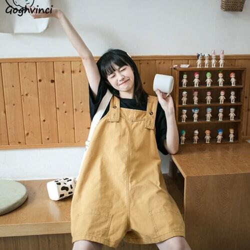 Women Baggy Rompers Lovely Girls Japanese Style Solid Leisure Denim Students Teenager Females Playsuits Large Size S-2XL Popular