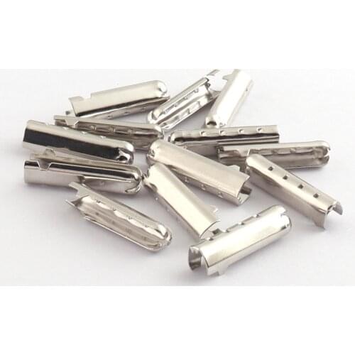 50pcs Gold Ribbon End Clamps Cord Crimp End Crimp Fasteners Ribbon Crimp Cord End Ribbon End Caps 20*6*5mm