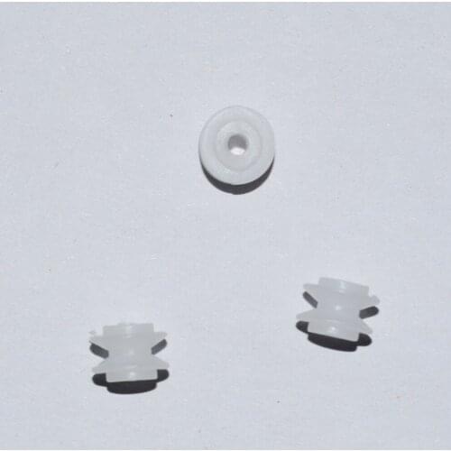 10/100pcs 2*7*5.1mm toy pulley spindle pulley Technology small production model plastic gear yuanmbm/baby toys /rc/72A