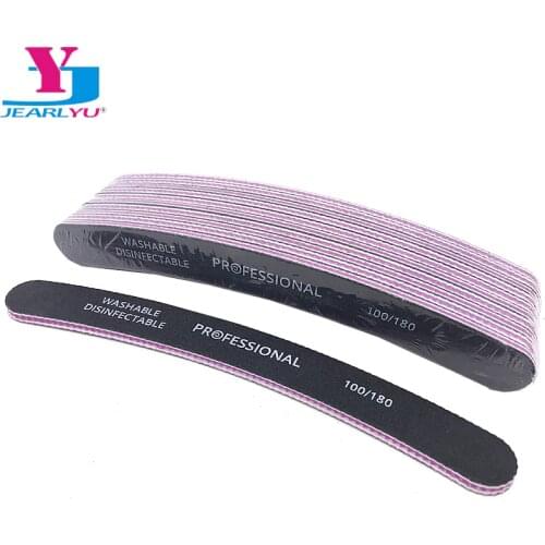 10 X High Quality Nail Forms File Limas Para Pedicure 100 180 Grit Gel Polish Tool Files Set Curve Professional Salon Sets