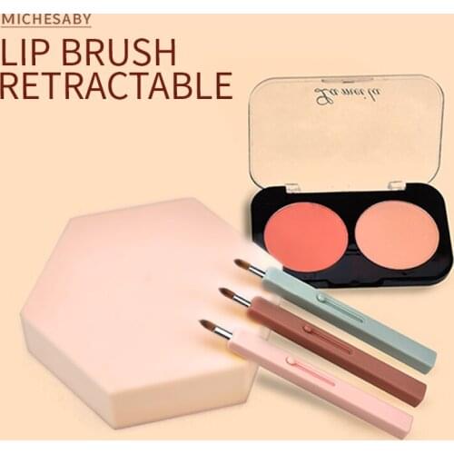 4-Color Creative Makeup Lip Brush, Retractable, Dustproof, Makeup Brush, Mini Brush, Beautiful Cosmetic Tool