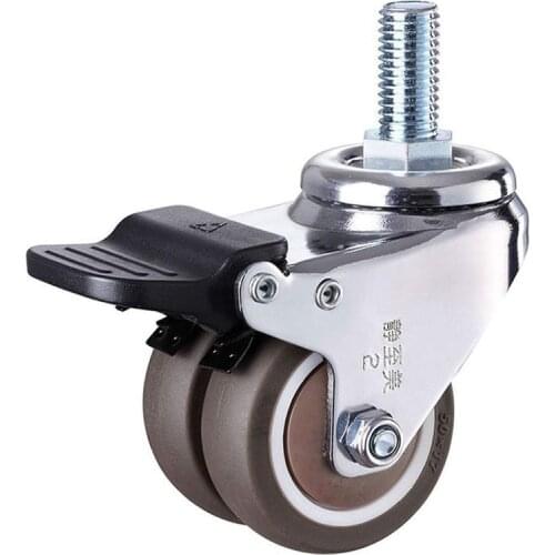 4Pcs 2 inch Heavy Duty Swivel Stem Rubber Caster Wheels M12 x 25mm Locking Casters Replacement Casters for Furniture