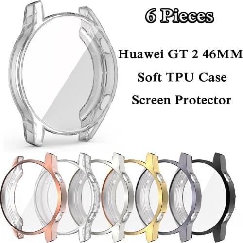 6 Pack High Quality TPU Screen Protector Watch Cover Case Bumper For Huawei GT 2 46MM Soft Watch Protective Accessories