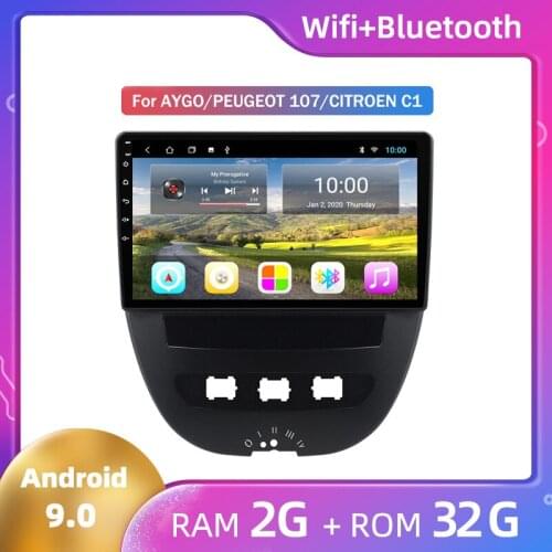 For Toyota Aygo Peugeot 107 Citroen C1 Android Large Screen DVD GPS Navigator Android 9 autoradio android dvd player for car