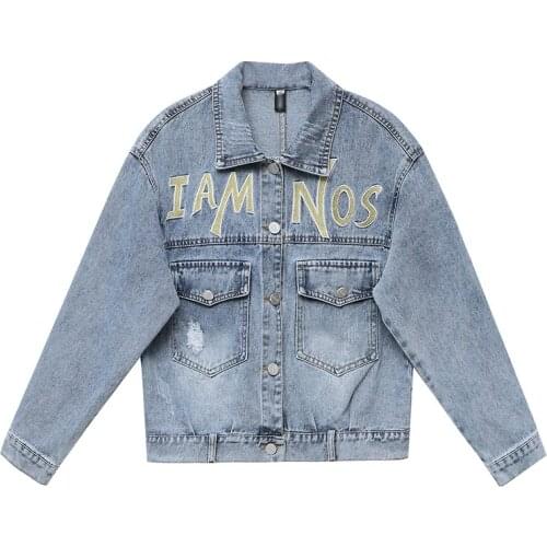 Denim Jackets Womens Blue Coat 2020 Autumn Denim Jackets for Women Jeans Single Breasted Denim Coats Female Feminine Clothing