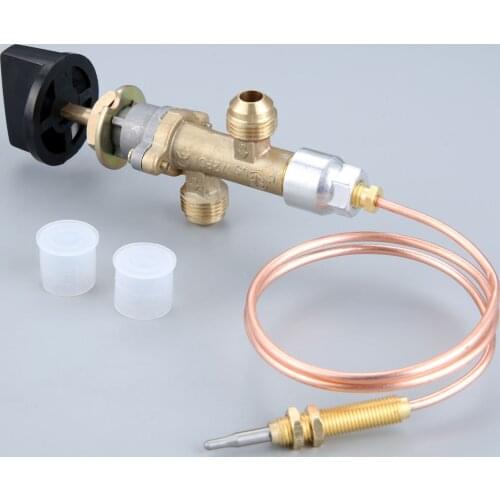 Gas Grill Heater Fire Pit Fireplace Control Valve With Thermocouple And Knob Switch 600mm Thermocouple With M8*1 Threaded Head