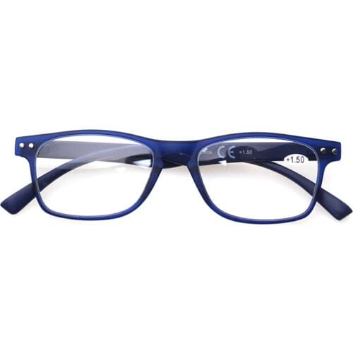 Henotin Reading glasses neutral slim lightweight glasses, blue brown frame, fashion spring hinges male and female reader glasses