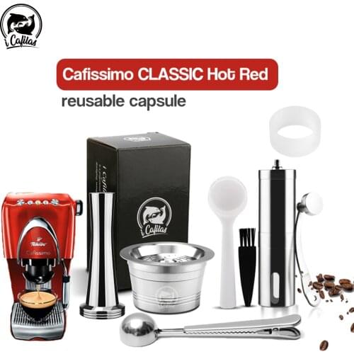 ICafilas Refillable Coffee Capsule Pod For Caffitaly K-fee Tamper Reusable Cafe Filters For Tchibo Cafissimo Classic Machine