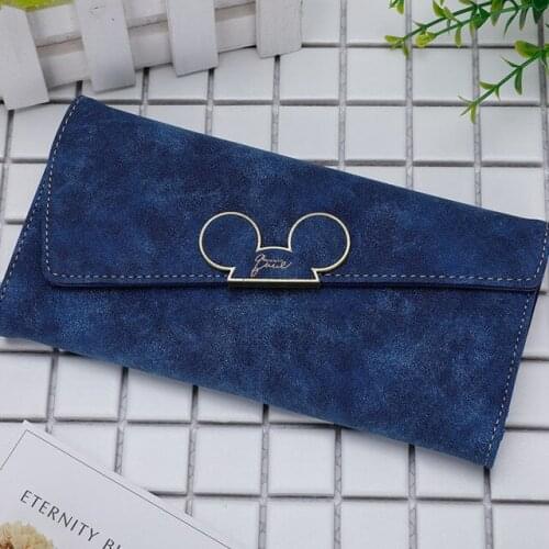 Disney cartoon mickey coin purse girl bag coin fold women long wallet package lady Card Scrub wallet holder card Clutch