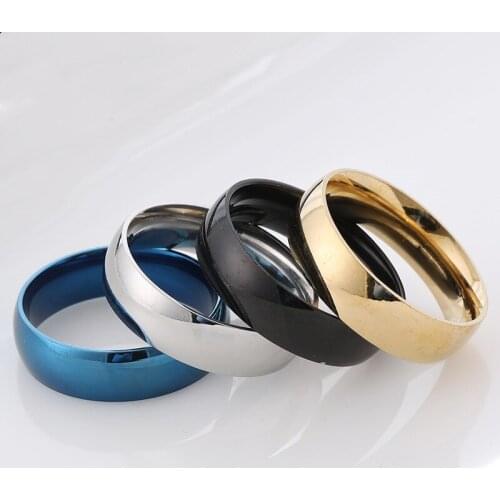 KSRA Fashion Simple Stainless Steel Couple Ring Mens Titanium Steel Ring Fashion Ring Hand Jewelry