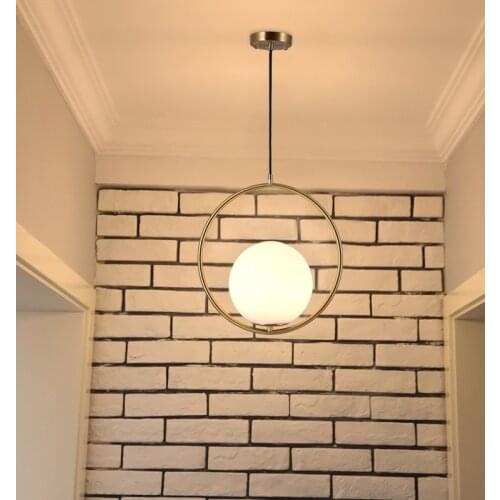 Restaurant lamp brass chandelier single head bar modern minimalist porch corridor aisle bed balcony Nordic lamps