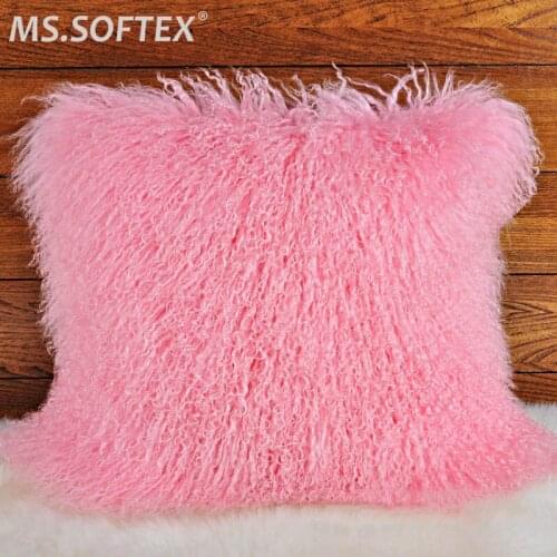 Mongolian lamb fur Pillow Case Cover Pillowcase For House Cushion Cover High Quality Real Lamb Fur Pillow Case Cover